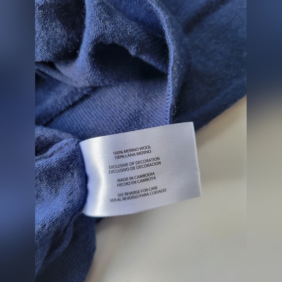 Bananana Republic Men's Merino Wool Blue Sweater M - Picture 6 of 9